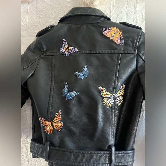 Hannah Banana Faux Leather Butterfly Motorcycle Jacket 🌵6 - Picture 11 of 14